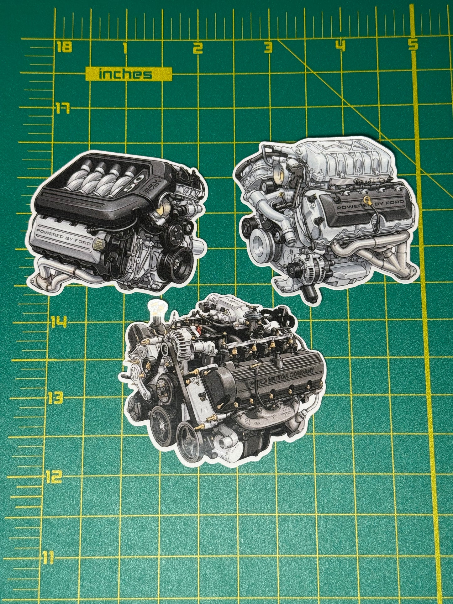 Ford V8 Evolution Sticker Pack | 4.6L, 5.0L Coyote, 5.2L Predator | 3-Piece Bundle