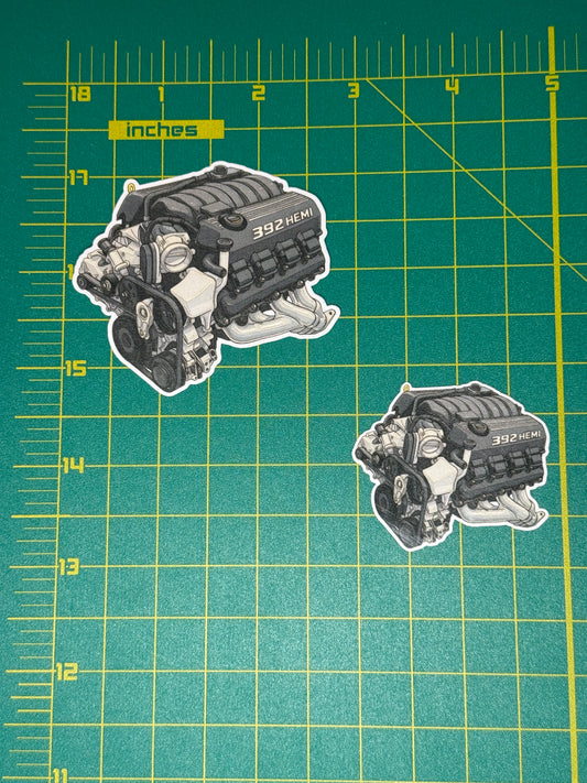 392 HEMI 6.4L V8 Engine Sticker