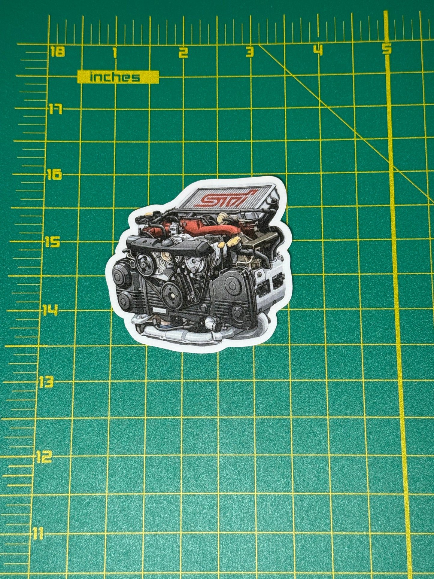 Subaru EJ20 / EJ25 STI Boxer Engine Sticker | WRX STI Impreza Red Top Decal