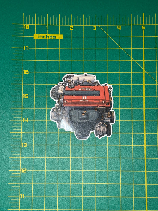 Honda B18C Type R Engine Sticker | Integra DC2 "Red Top" VTEC Decal