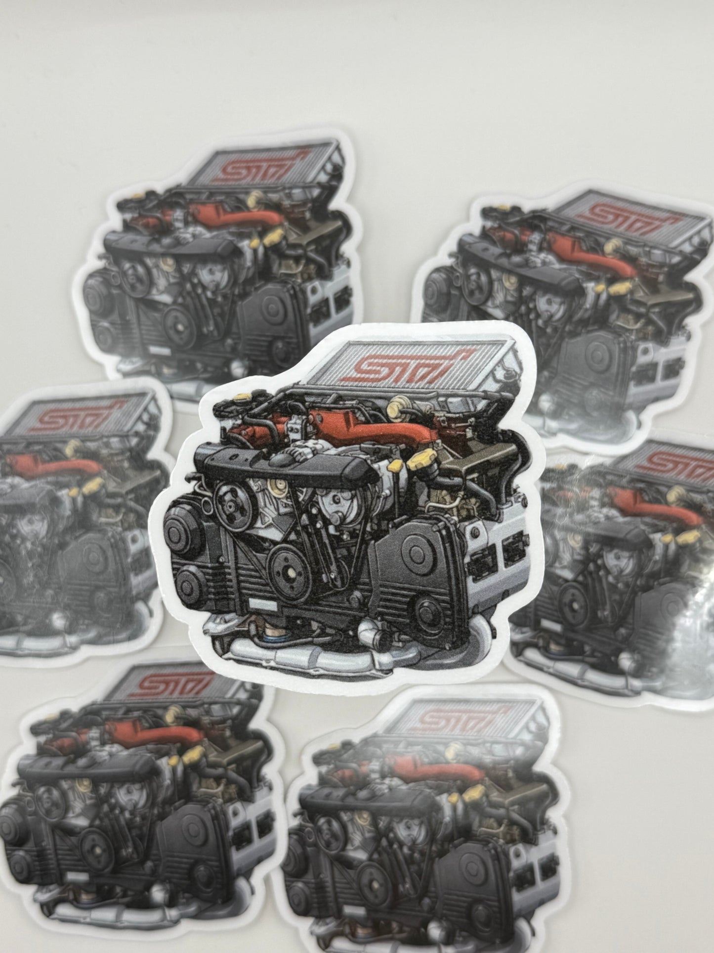 Subaru EJ20 / EJ25 STI Boxer Engine Sticker | WRX STI Impreza Red Top Decal