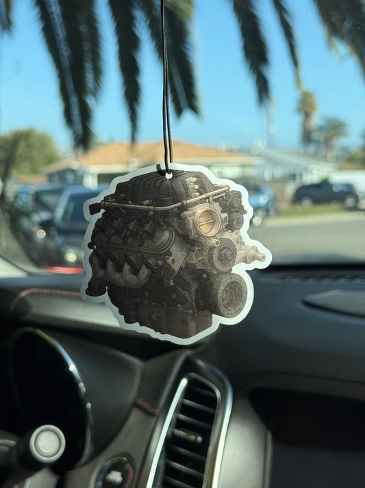 Chevy LSA Supercharged V8 Engine Custom Air Freshener – Forest Rain Scent